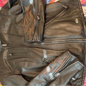 Vintage Harley Davidson leather jacket and pants